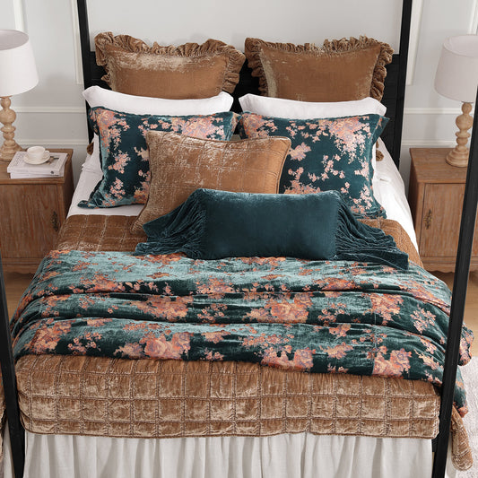 Josephine Burnout Faux Silk Velvet Duvet Cover Set
