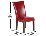 Hartford Vegan Leather Side Chair, Red