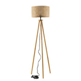 Easyshift™ Tripod Floor Lamp with Rattan Shade