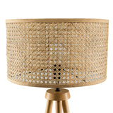 Easyshift™ Tripod Floor Lamp with Rattan Shade