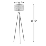 Easyshift™ Tripod Floor Lamp with Rattan Shade