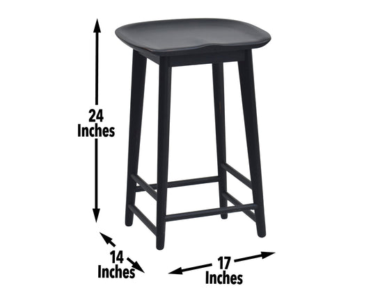 Hilton 24" Backless Counter Stool, Black