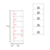 Home Two-Door Bookcase with 2 Open Shelves and Concealed Storage, Tall Modern Bookcase in Rich Stained Walnut, Elegant Display and Organizational Solution for Books and Décor with Hidden Storage