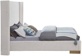 Halton Contemporary Bed with Stylish Brushed Gold Base and Luxurious Boucle Fabric Design