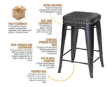 Hank 24" Backless Counter Stool