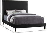Harlie Velvet Bed - Chic Contemporary Design with Elegant Brass Nailheads & Sophisticated Style