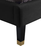 Harlie Velvet Bed - Chic Contemporary Design with Elegant Brass Nailheads & Sophisticated Style