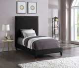 Harlie Velvet Bed - Chic Contemporary Design with Elegant Brass Nailheads & Sophisticated Style