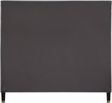 Harlie Velvet Bed - Chic Contemporary Design with Elegant Brass Nailheads & Sophisticated Style