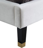 Harlie Velvet Bed - Chic Contemporary Design with Elegant Brass Nailheads & Sophisticated Style