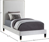 Harlie Velvet Bed - Chic Contemporary Design with Elegant Brass Nailheads & Sophisticated Style