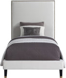 Harlie Velvet Bed - Chic Contemporary Design with Elegant Brass Nailheads & Sophisticated Style