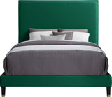 Harlie Velvet Bed - Chic Contemporary Design with Elegant Brass Nailheads & Sophisticated Style