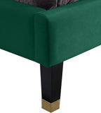 Harlie Velvet Bed - Chic Contemporary Design with Elegant Brass Nailheads & Sophisticated Style