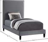 Harlie Velvet Bed - Chic Contemporary Design with Elegant Brass Nailheads & Sophisticated Style