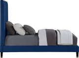Harlie Velvet Bed - Chic Contemporary Design with Elegant Brass Nailheads & Sophisticated Style