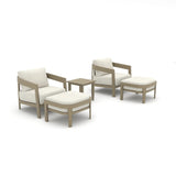 Harmonti 5 Pieces Aluminum Patio Conversation Set With Ottomans