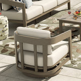 PEAKHOME Harmonti Outdoor Aluminum Swivel Club Chair With Cushions Set of 2