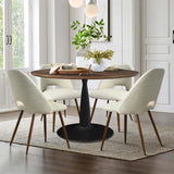 Harold & Edwin 40'' Modern Round Dining Table Set for 4 (5-Piece)