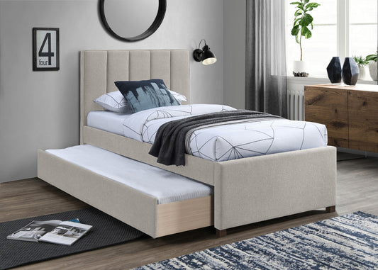 Harper Contemporary Trundle Bed with Channel Tufted Headboard for Stylish Space-Saving Sleep Solutions