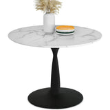 Harris 40" Faux Marble Top Round Pedestal Dining Table