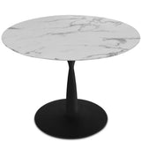 Harris 40" Faux Marble Top Round Pedestal Dining Table