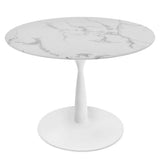 Harris 40" Faux Marble Top Round Pedestal Dining Table