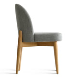 Havana Linen Upholstered Dining Chair with Solid Wood Legs (Set of 2)