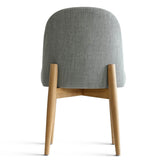 Havana Linen Upholstered Dining Chair with Solid Wood Legs (Set of 2)