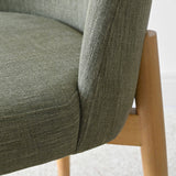 Havana Linen Upholstered Dining Chair with Solid Wood Legs (Set of 8)
