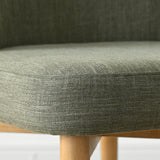 Havana Linen Upholstered Dining Chair with Solid Wood Legs (Set of 2)