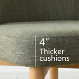 Havana Linen Upholstered Dining Chair with Solid Wood Legs (Set of 8)
