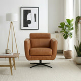 Helena Tan Leather Swivel Chair