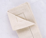 Natural Hemstitch Napkins - Cocktail Napkins 12 inch