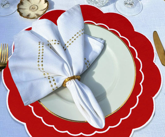 Red Scalloped Edge Placemats