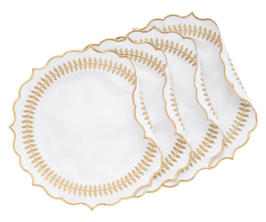 Round Placemats Set of 4 - Gold