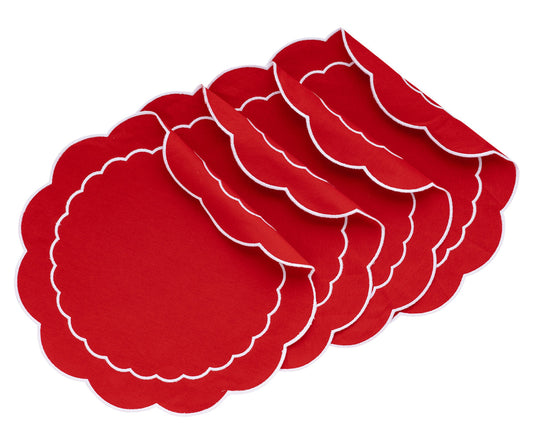 Red Scalloped Edge Placemats