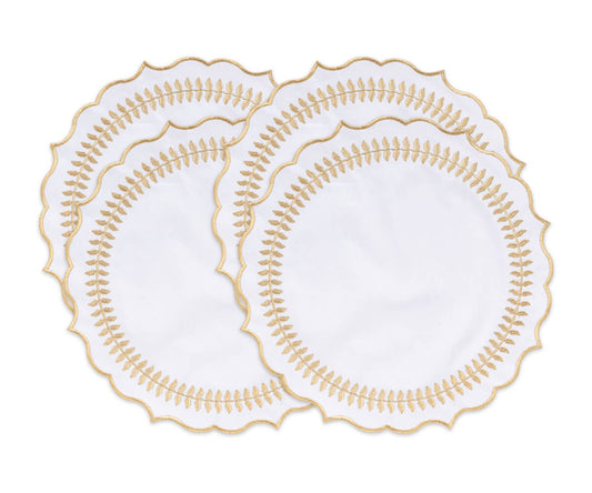 Round Placemats Set of 4 - Gold