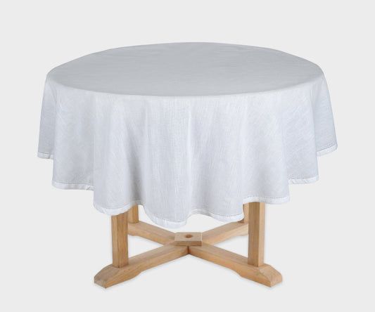 White Round Tablecloth