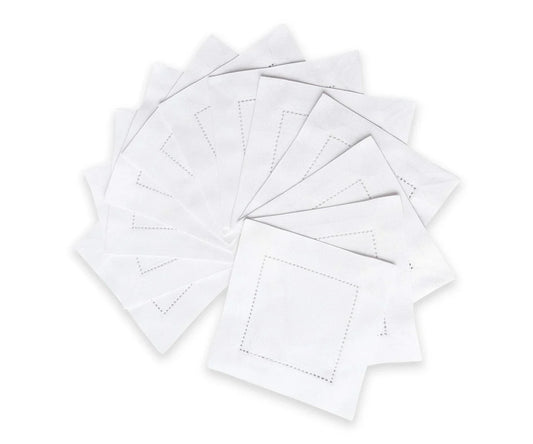 White Cocktail Napkins 6x6"
