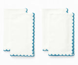 Teal Scalloped Napkins