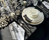 Black Tablecloth - Hemstitched
