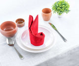 Cotton Linen Tablecloth - White Hemstitched