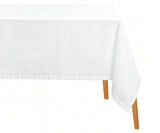 Cotton Linen Tablecloth - White Hemstitched