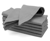 Grey Cotton Napkins - Hemstitch