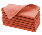 Hemstitch Cotton Napkins - Coral Napkins