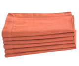 Hemstitch Cotton Napkins - Coral Napkins
