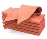 Hemstitch Cotton Napkins - Coral Napkins