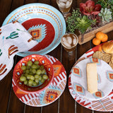 Southwest Motif Melamine Dinner Plates, Set of 24