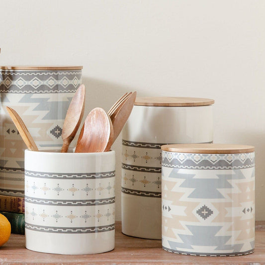 Small Aztec Design 2PC Canister Set, Case of 2 Sets